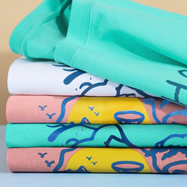 男女兼用 シンプル カジュアル 半袖 Tシャツ E-13327