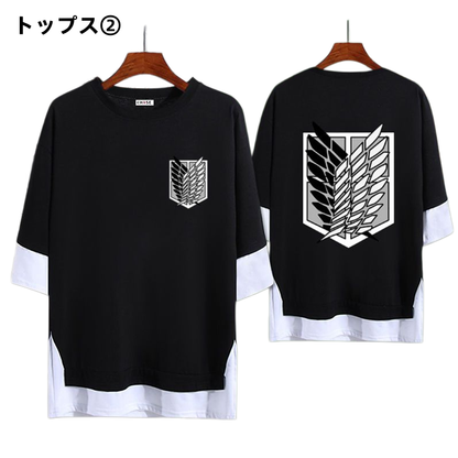 男女兼用 単品注文 上質 カジュアル Tシャツ & ショーツ セットアップ E-13339