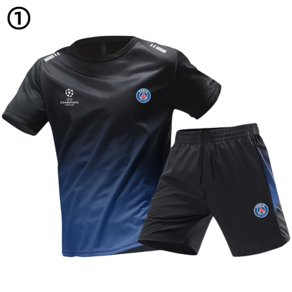 男女兼用 シンプル Tシャツ & ショーツ セットアップ E-13351