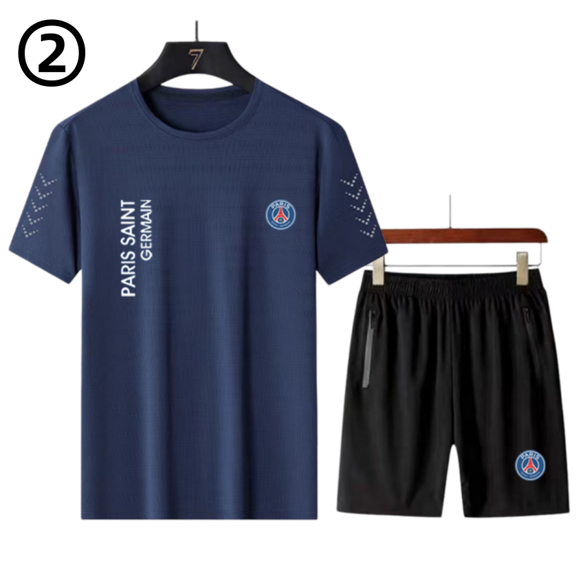 男女兼用 接触冷感 Tシャツ & ショーツ セットアップ E-13362