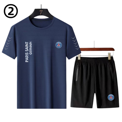 男女兼用 接触冷感 Tシャツ & ショーツ セットアップ E-13362