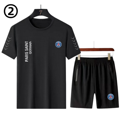 男女兼用 接触冷感 Tシャツ & ショーツ セットアップ E-13362