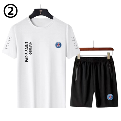 男女兼用 接触冷感 Tシャツ & ショーツ セットアップ E-13362
