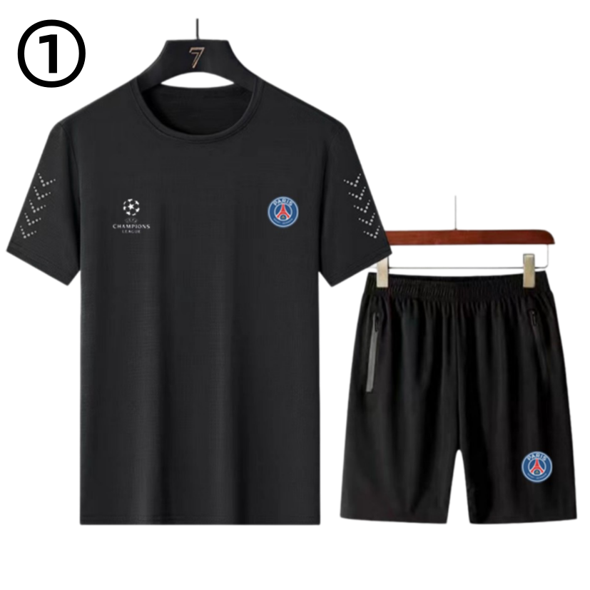 男女兼用 接触冷感 Tシャツ & ショーツ セットアップ E-13362