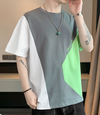 早い者勝ち 配色 ファッション 半袖 Tシャツ E-80062