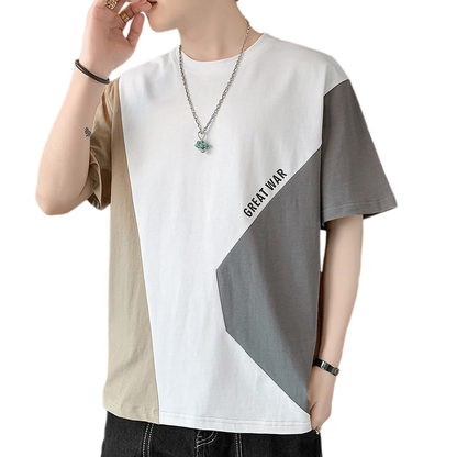 早い者勝ち 配色 ファッション 半袖 Tシャツ E-80062
