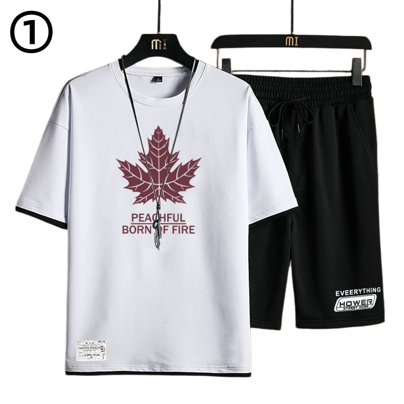 デザイン性抜群 カジュアル Tシャツ & ショーツ セットアップ E-80068