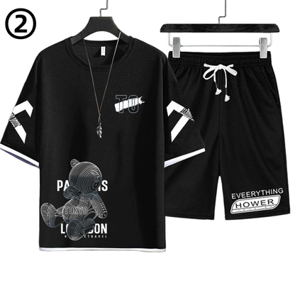 デザイン性抜群 カジュアル Tシャツ & ショーツ セットアップ E-80068