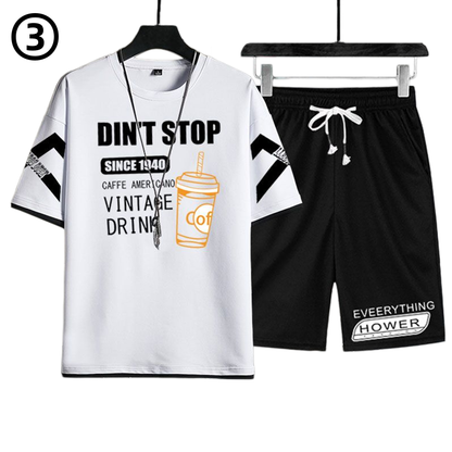 デザイン性抜群 カジュアル Tシャツ & ショーツ セットアップ E-80068
