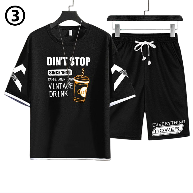 デザイン性抜群 カジュアル Tシャツ & ショーツ セットアップ E-80068