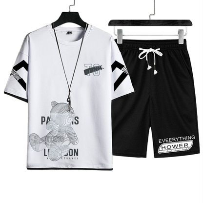 デザイン性抜群 カジュアル Tシャツ & ショーツ セットアップ E-80068