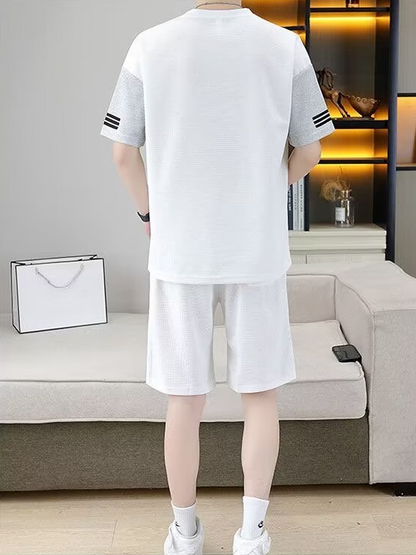 男女兼用 人気 カジュアル Tシャツ & ショーツ セットアップ E-80076