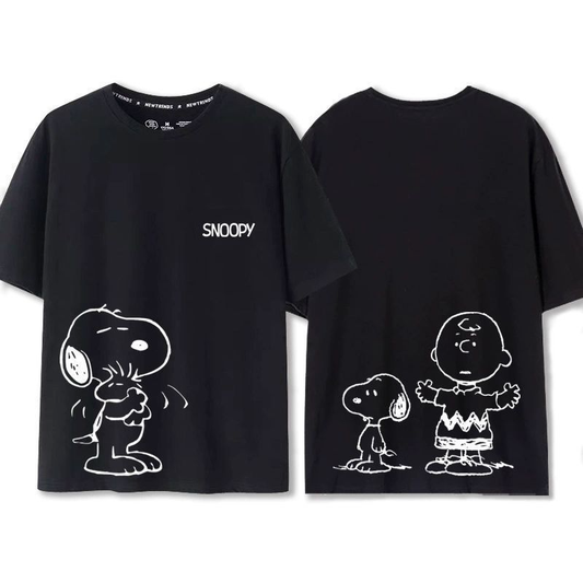男女兼用 プリント シンプル 半袖 Tシャツ E-13406