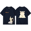男女兼用 シンプル プリント 半袖 Tシャツ E-13405