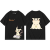 男女兼用 シンプル プリント 半袖 Tシャツ E-13405
