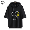 男女兼用 フッド付き カジュアル 半袖 Tシャツ E-13427