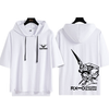 男女兼用 フッド付き カジュアル 半袖 Tシャツ E-13434