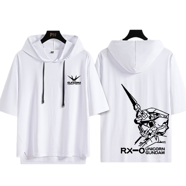 男女兼用 フッド付き カジュアル 半袖 Tシャツ E-13434