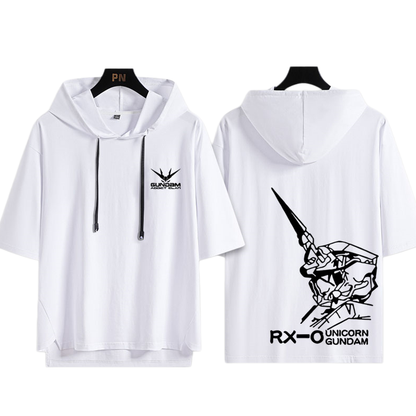 男女兼用 フッド付き カジュアル 半袖 Tシャツ E-13434