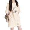 早い者勝ち プリント Tシャツ & ショーツ セットアップ E-80092