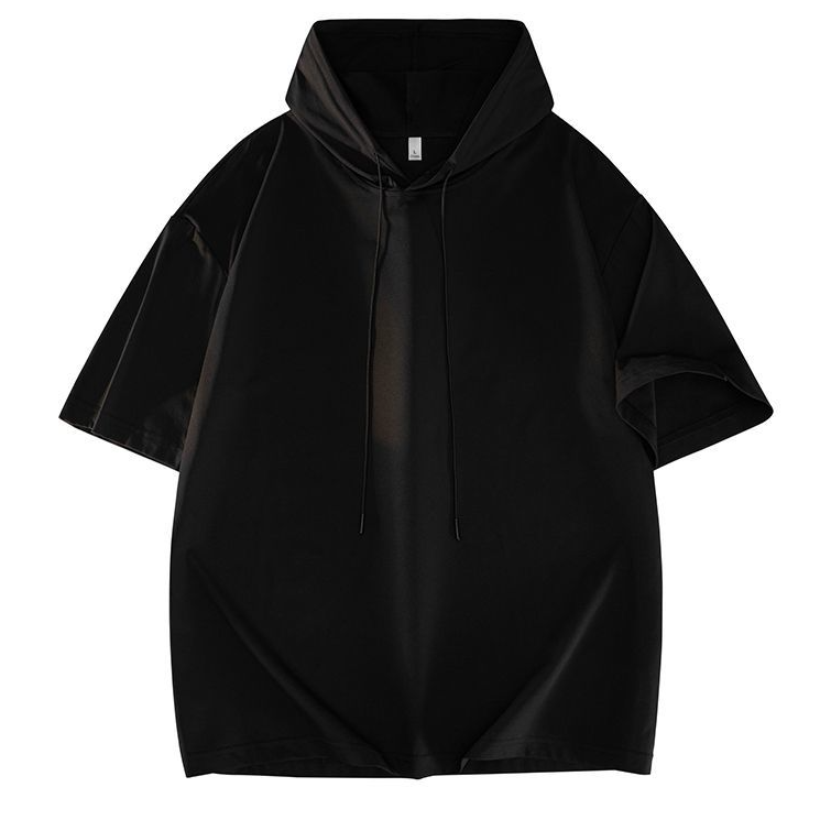 フード付き ファッショ 半袖 Tシャツ E-80093