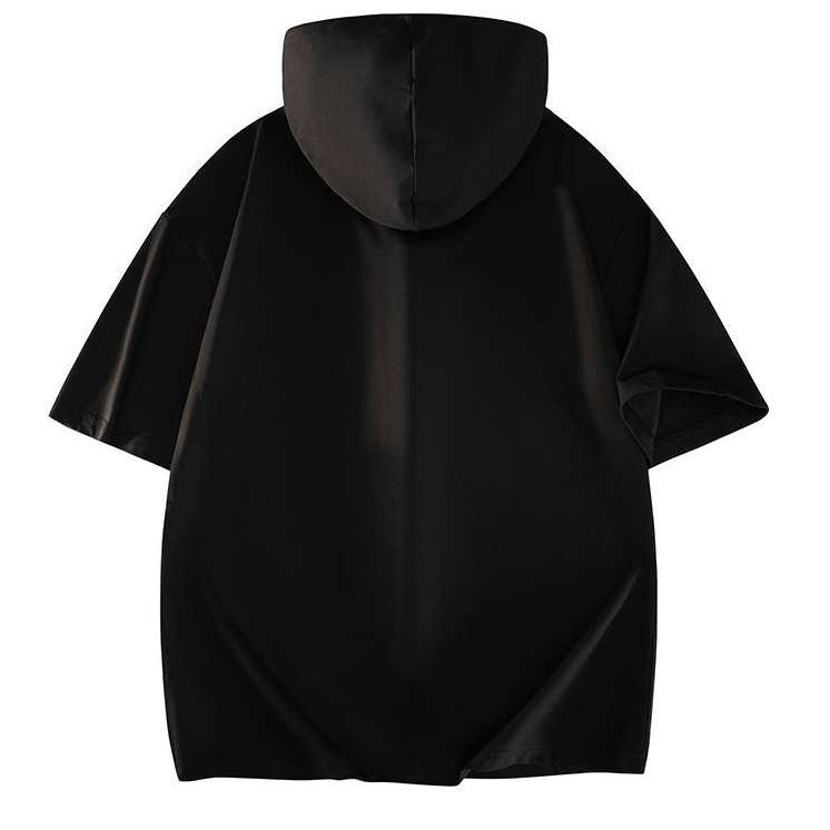 フード付き ファッショ 半袖 Tシャツ E-80093