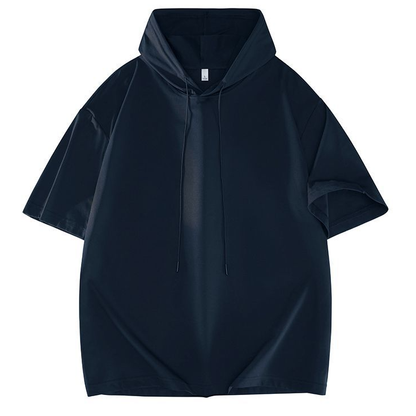 フード付き ファッショ 半袖 Tシャツ E-80093