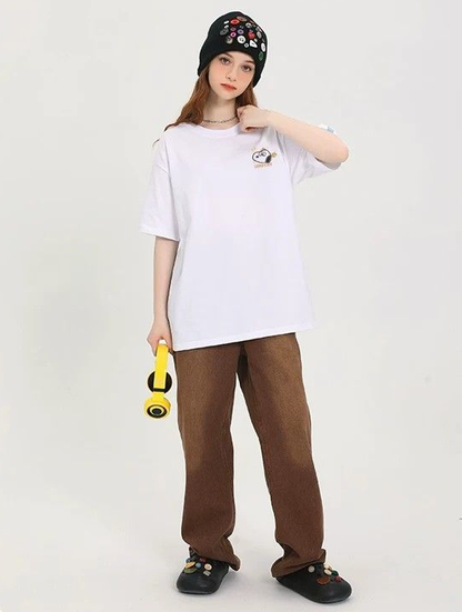 大人可愛い プリント ファッショ 半袖 Tシャツ E-13454