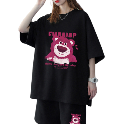人気トレンド プリント Tシャツ & ショーツ セットアップ E-13456