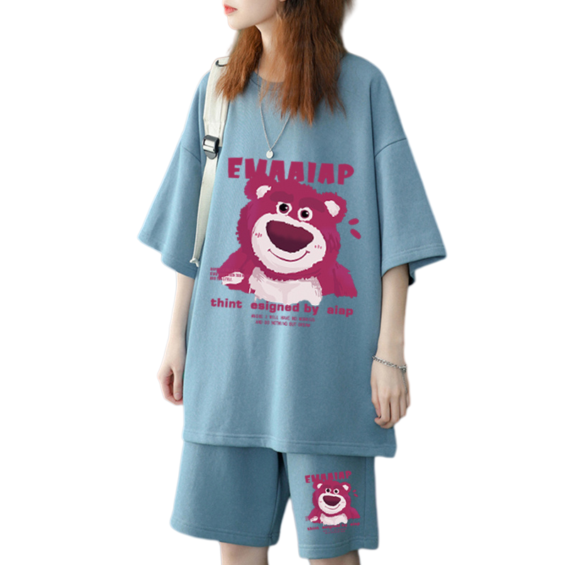 人気トレンド プリント Tシャツ & ショーツ セットアップ E-13456