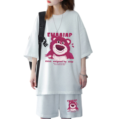 人気トレンド プリント Tシャツ & ショーツ セットアップ E-13456