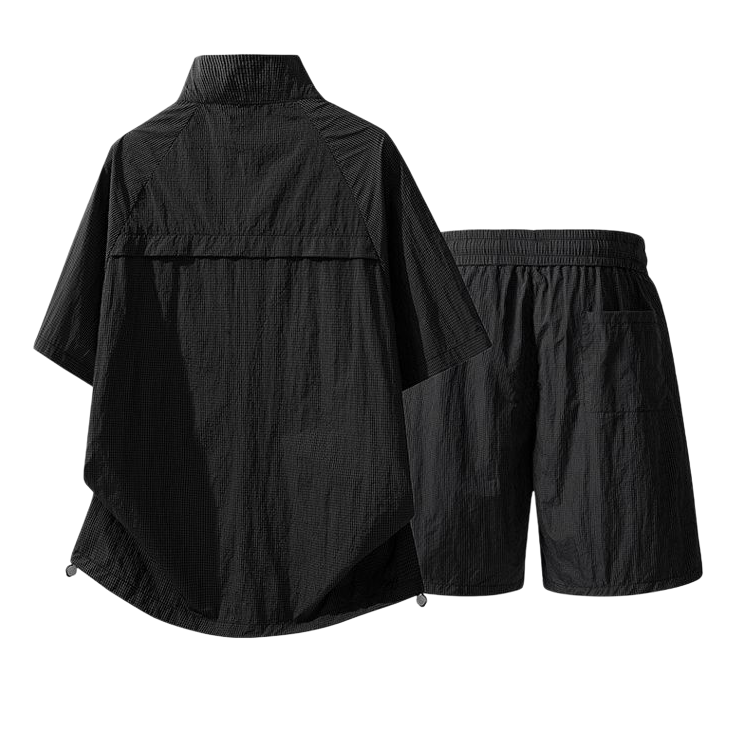 接触冷感 吸汗速乾 男女兼用 トップス & ショーツ セットアップ E-80099