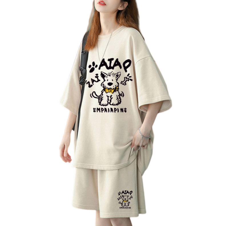 売れ筋 プリント Tシャツ & ショーツ セットアップ E-80100
