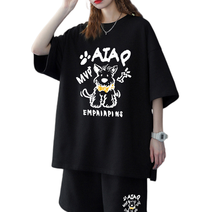 売れ筋 プリント Tシャツ & ショーツ セットアップ E-80100