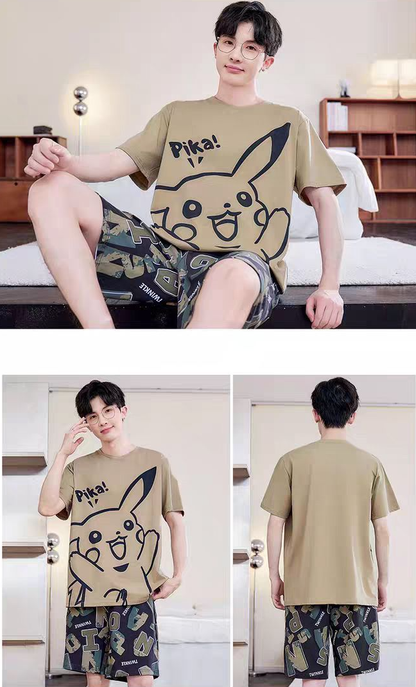 売れ筋 パジャマ Tシャツ & ショーツ セットアップ E-13467
