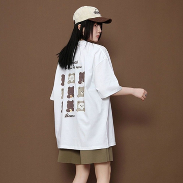 売れ筋 ゆったり Tシャツ & ショーツ セットアップ E-80109