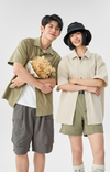 男女兼用 無地 カジュアル シンプル シャツ E-80110