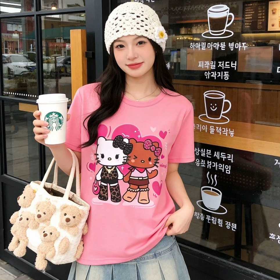 売れ筋 カジュアル プリント Tシャツ E-13472