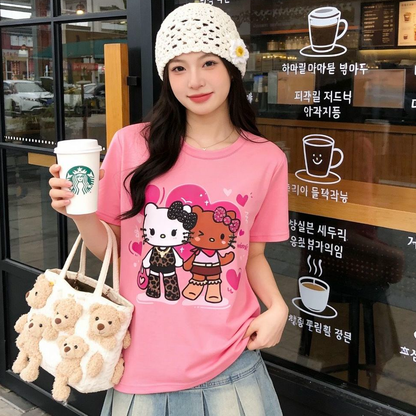 売れ筋 カジュアル プリント Tシャツ E-13472