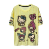 今季人気 クラッシュ加工 手描き風 オーバーサイズ Tシャツ F-13506