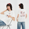 通気性高い クルーネック 前後プリント 半袖 Tシャツ F-13507
