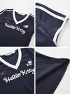 人気高い Vネック 配色 プリント 半袖 Tシャツ F-13546