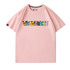 【半額！8月31日まで】男女兼用 カジュアル プリント 半袖 Tシャツ F-13588