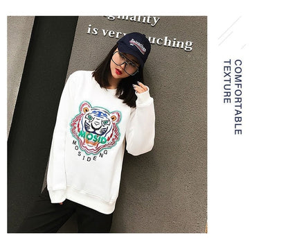 超人気商品トラ柄刺?ロゴスウェットトップス全3色E-4235