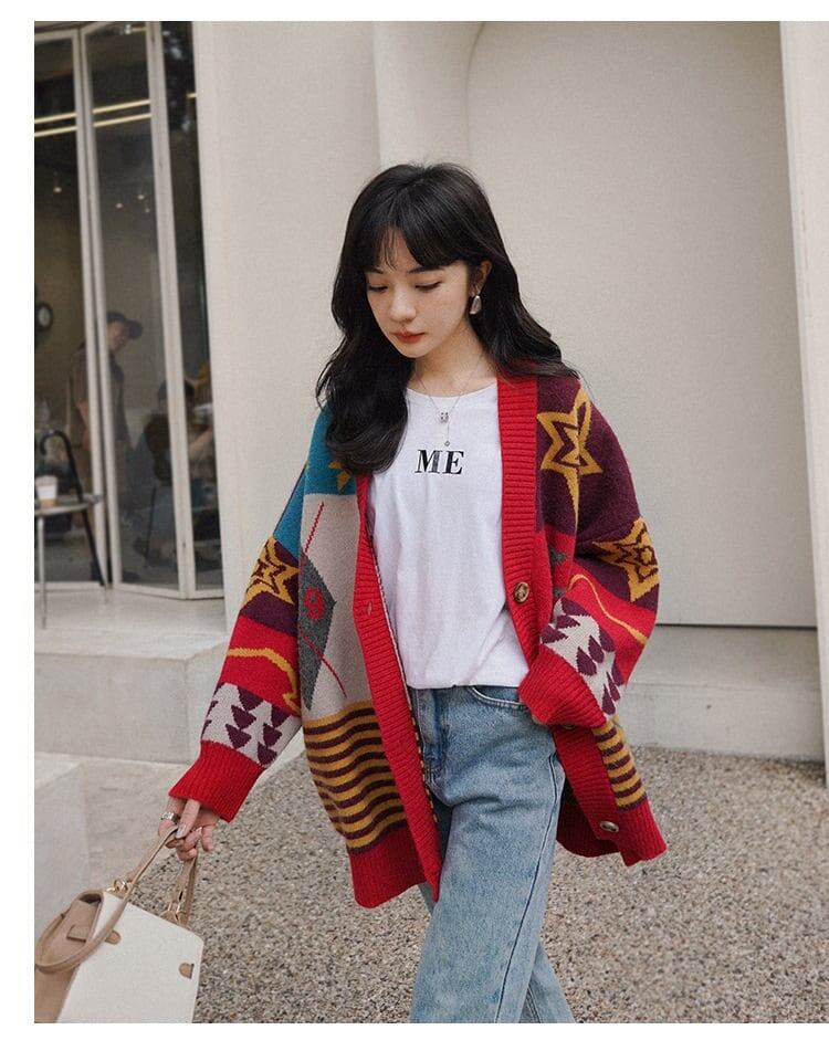 【半額！期間限定！！】好感度UP   ゆったりとした怠惰なセーターコートE-5174