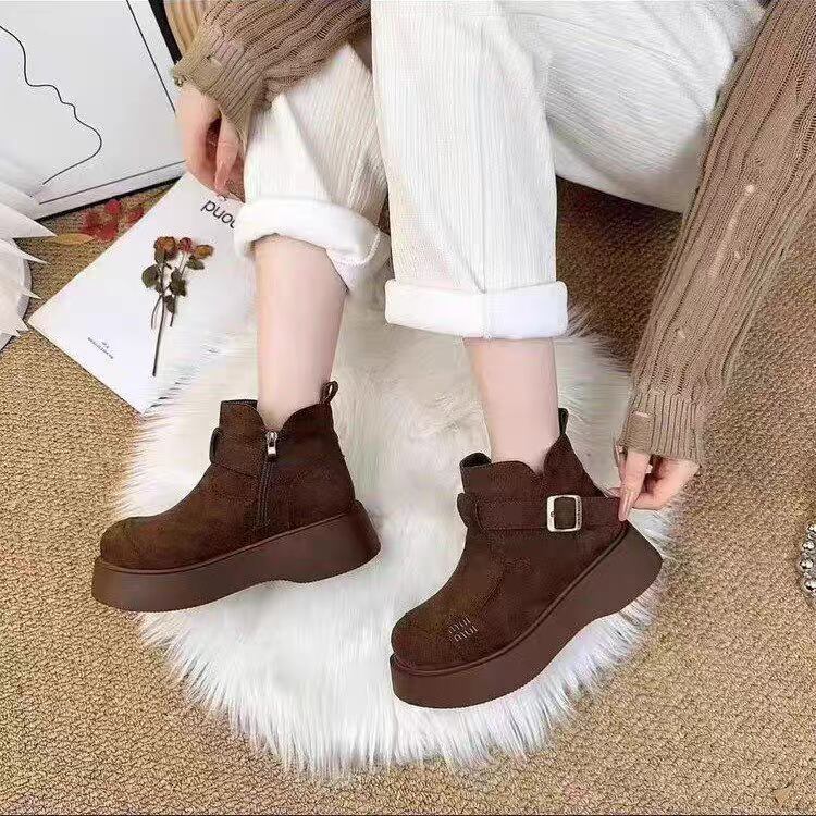 【裹起毛】美人度アップ スクエアトゥ 美感いっぱい ベルベット ローファー 革靴 2色選択可 シューズE-10387