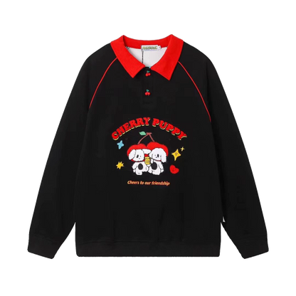 大人可愛い刺?ロゴワンちゃんスウェット全2色E  -4595