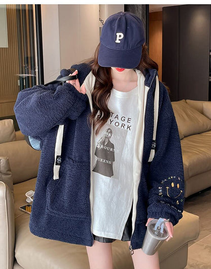 売り切れ必至 カジュアル 定番シンプル 2色選択 ラムフリース コート ボアジャケットE-9805