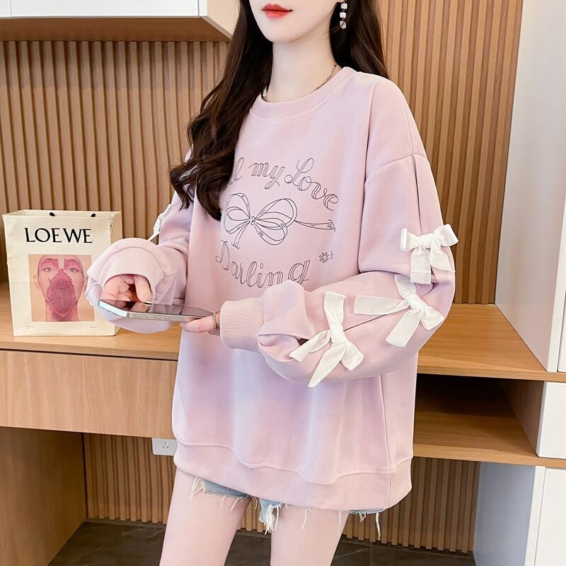 目を奪われる キュート 美人度アップ リボン 全2色 パーカーE-9631