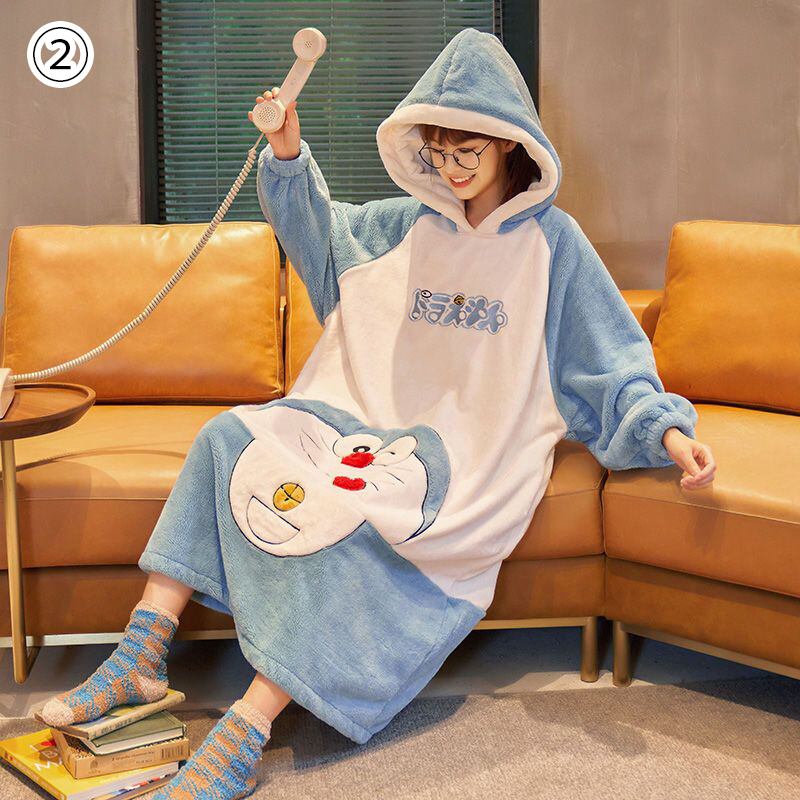 柔らかな肌触りで着心地も楽ちん！コーラルベルベットパジャマ女性冬プラスベルベットと厚みのある  4種選択 パジャマE-9750